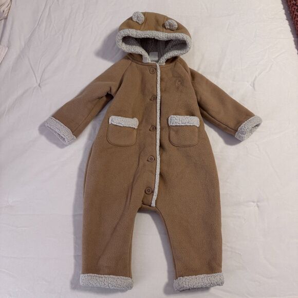 Baby Gap Sherpa Lined Tan/Cream One-Piece 6-12 Months EUC - Picture 1 of 4
